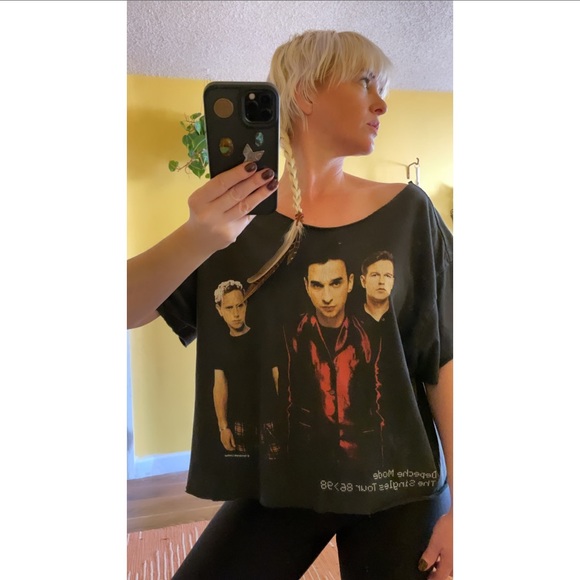 Vintage Depeche Mode Shirt Crop Top Tour Tee - Picture 5 of 6